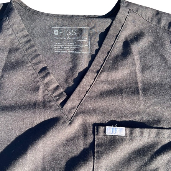 Figs Technical Collection Black Scrub Short-Sleeve Shirt XL - Picture 2 of 3
